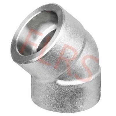 ซื้อ ซ็อกเก็ตเชื่อม 45 องศาข้อศอกท่อฟอร์จฟิตติ้งสแตนเลส A182 F304 F316 online manufacture