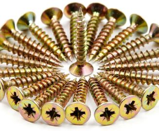ซื้อ สกรูโลหะแตะด้วยตนเองชุบสังกะสีสีเหลือง, สกรูเกลียวปล่อย CSK online manufacture