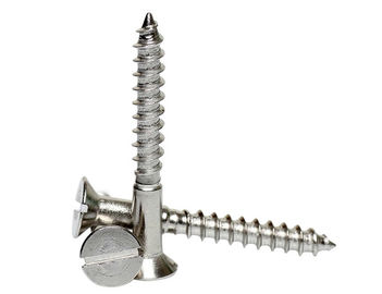ซื้อ สกรูไม้แบบกดด้วยตัวเอง CSK Head, สกรูไม้ Countersunk แบบ Slotted online manufacture