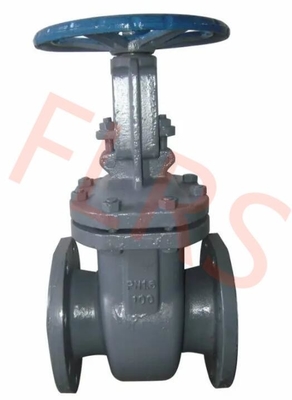 DN150 วาล์วประตูหน้าแปลนเหล็กหล่อทางทะเลสำหรับการต่อเรือ JIS F7366 PN10
