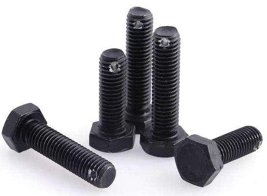 สีดํา Hex หัว Bolts กับหลุมที่ปลายของ Shank เกรด 8.8 &10.9 เหล็กคาร์บอน