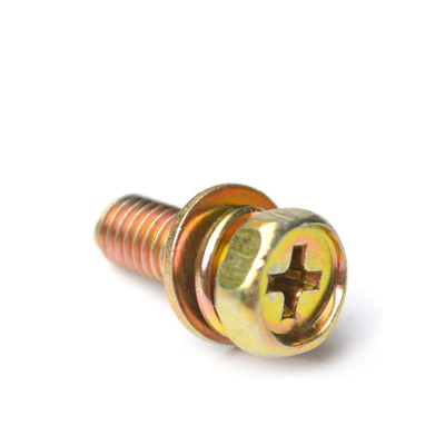 Hexagon Head สีแดง Plated Carbon Steel Gr. 4.8 โบลท์สําหรับการก่อสร้างที่มี Indentation และ Spring Washer