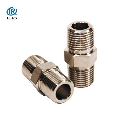 MOC SS304 น้ำมันแก๊ส NPT BSPT เกลียวท่อ Hex Nipple
