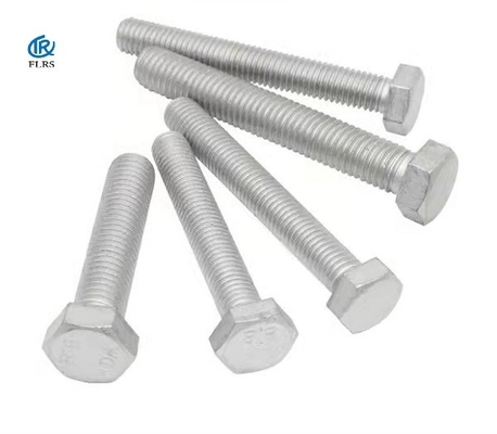 สลักเกลียวหัวหกเหลี่ยมเหล็กกล้าคาร์บอน Dacromet ชุบ DIN 931 C / W Nut Washer