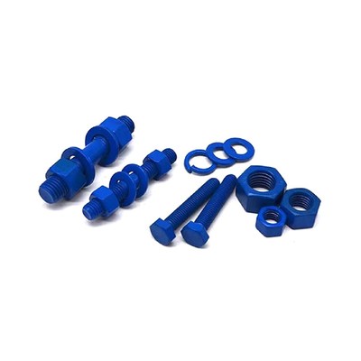 ขนาด M6-M32 ชุดสลักเกลียวเคลือบ PTFE และอ่อนนุชที่มีสีสัน