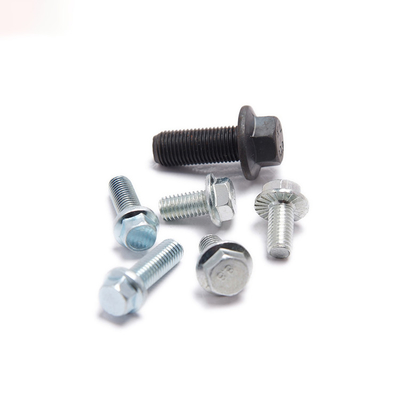 M52 เหล็กกล้าคาร์บอนเกลียวเต็มเกลียว Hex Flange Bolt พร้อมเครื่องซักผ้า